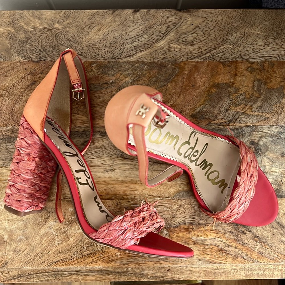 Sam Edelman pink block heel sandal